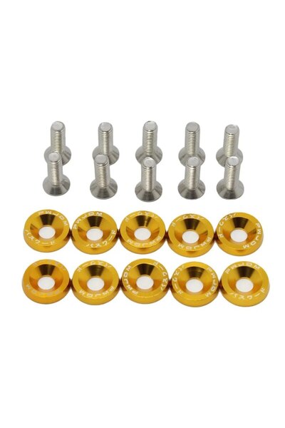 Choice Gold M6 Anodized Aluminum Fender Screw Washers Bolts for Automobile Fe...