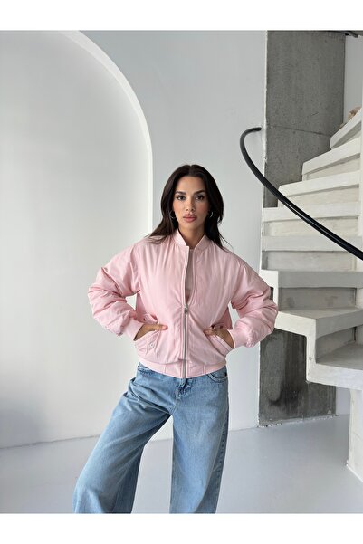 ABOUT US Jachetă bomber cu model obișnuit, cu interior căptușit detaliat # 4610