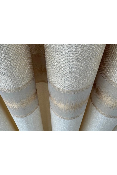 NİVEMESHOME Umut Fj614365 V_120 Cream 1/3 Sik Pile Background Curtain