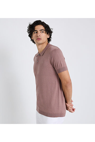 Ben Sherman Men's Pink FLAT KNIT POLO