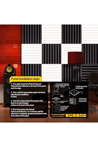 Echonik 12 Packs Acoustic Panels - High Density Acoustic Foam - Self Adhesive Acoustic Panel - Sound