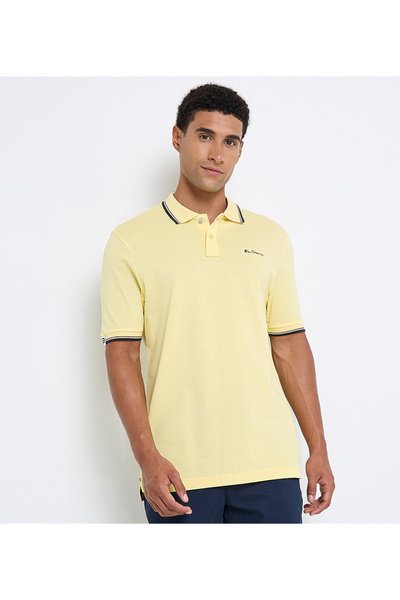 Ben Sherman قميص بولو بيكيه أصفر للرجال