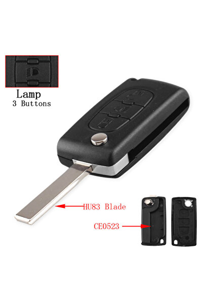 Choice16 For Citroen 3BT HU83 CE0523 KEYYOU 2/3/4 Buttons Car Remote Key Case...