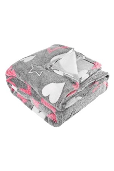 OEM Decorative Soft Velvet Blanket, 200 x 150 cm, Heart and Star Pattern