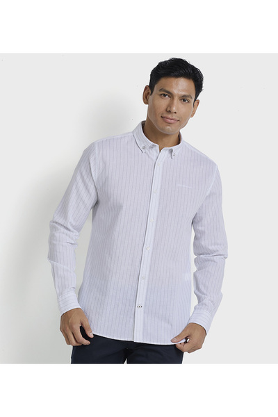 Ben Sherman قميص رجالي كاجوال أزرق