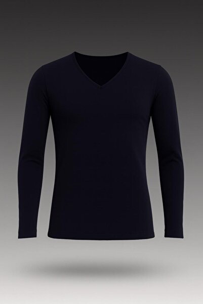 Blackspade قميص داخلي حراري بأكمام طويلة ورقبة على شكل حرف V للرجال باللون الأسود ليفل – سترة واقية من الحرارة الشتوية الجديدة