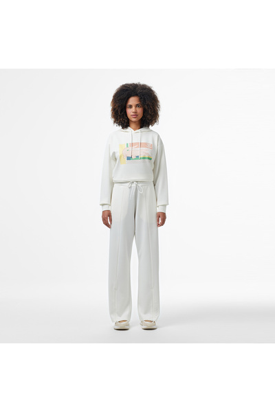 Lacoste Kadın Loose Fit Beyaz Eşofman Altı
