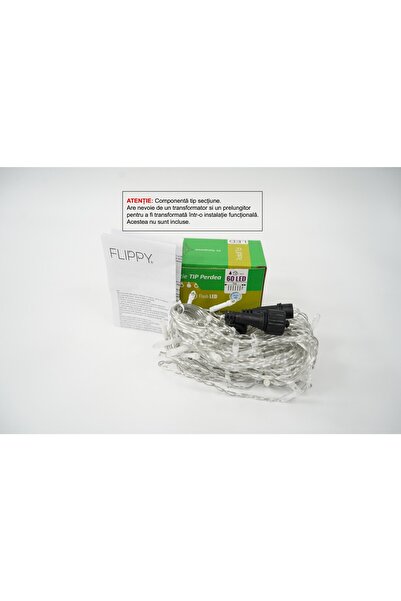 Flippy Instalație de Crăciun Flippy, Flash, 1 m x 1 m, 60 LED-uri, Interconec...