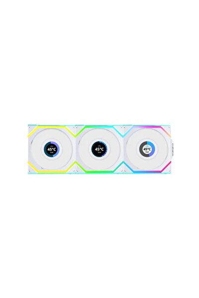 Lian Li UNI FAN SL WIRELESS LCD 3x120mm Beyaz Kasa Fanı