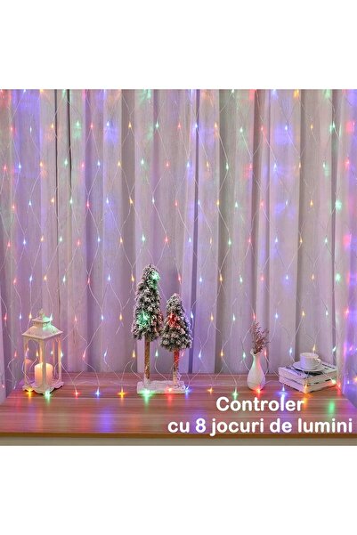 YOTO Christmas Net Lights, 2x2 m, 160 LEDs, 1.5 m Cable, 8 Modes, Interconnectable, Multicolor