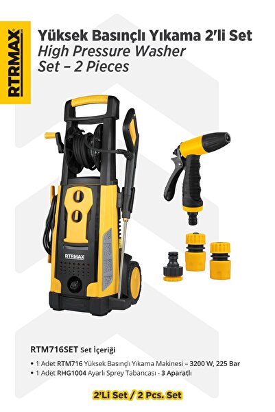 Rtrmax RTM716SET Yüksek Basınçlı Yıkama 2'li Set - Sprey Tabancası