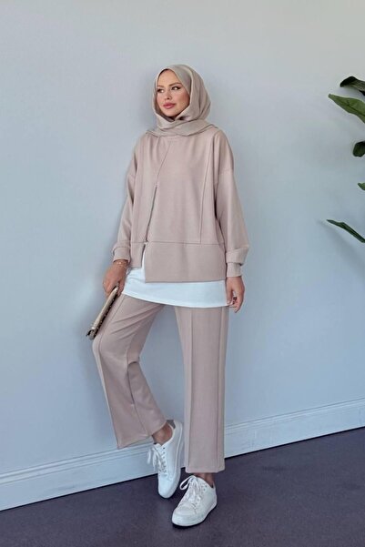 ZARERA مجموعة مكونة من قطعتين مريحة مع تفاصيل بسحاب