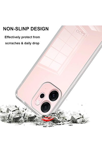 Nezih Case Oppo Reno 14F Uyumlu Yumuşak Esnek 3D Süper Şeffaf Silikon Kılıf