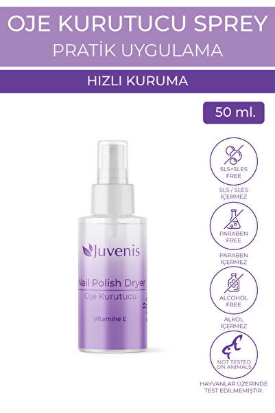 Juvenis Oje Kurutucu Sprey Hızlı Oje Kurutucu İz bırakmayan E Vitaminli Oje K...