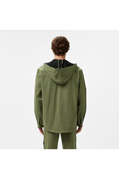 Lacoste Erkek Relaxed Fit Kapüşonlu Haki Ceket