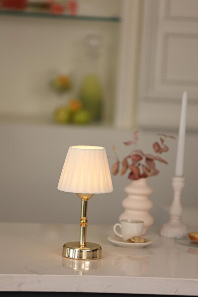 Maison Avf Osmanlı İpeği Pileli Kablosuz Şarjlı Masa Lambası - Alt Uzun Parla...