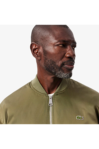 Lacoste Erkek Hakim Yaka Haki Bomber Ceket