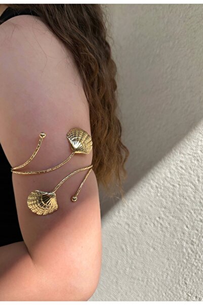 onse Gold İstiridye Detaylı Paslanmaz Çelik Ayarlanabilir Kadın Pazu Bileklik...