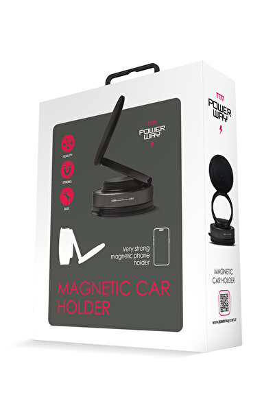 POWERWAY TT77 Yüksek Kaliteli Manyetik Araç İçi Telefon Tutucu Katlanabilir 3...