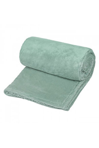 OEM Double soft velvety blanket with faux fur, size 220 x 200 cm, Mint Green