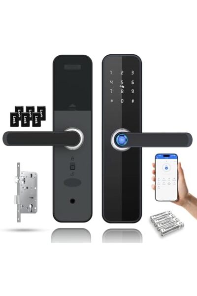 Generic Smart Door Lock with Fingerprint, 5 in 1 Unlock, Keypad, Card & Key Access | Auto Lock | TT Bluetoot