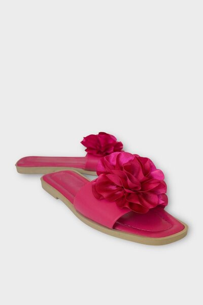 Liger Women's Rose Flower Gift Bundle Dowry Slippers Fuchsia