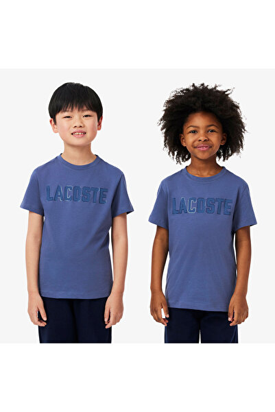 Lacoste Çocuk Bisiklet Yaka Desenli Mor T-Shirt