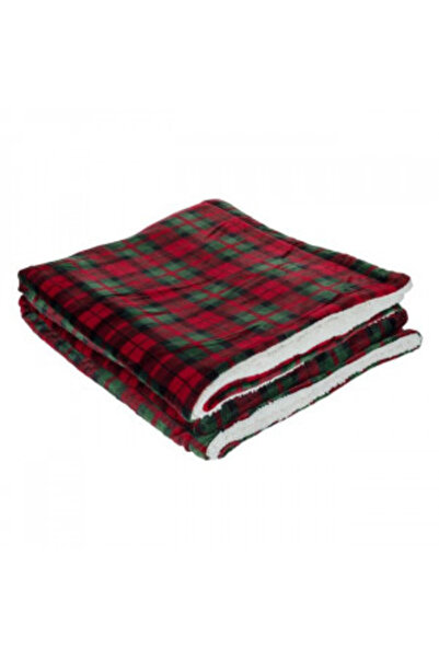 OEM Soft velvet decorative blanket, faux fur, size 160 x 130 cm, Checkered pattern