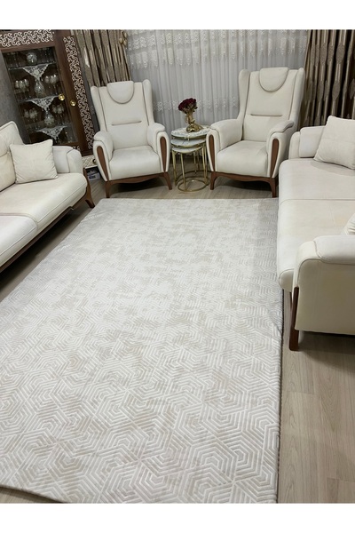 osmanlı home Pamuk, Yıkanabilir Lastiksiz Halı Örtüsü Yıkanabilir Leke Tutmaz 6m2
