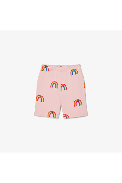 Lacoste Desenli Çocuk Pembe Şort