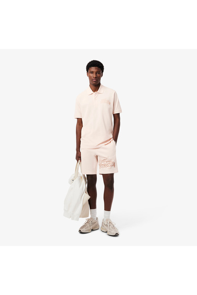 Lacoste Erkek Regular Fit Baskılı Bej Şort