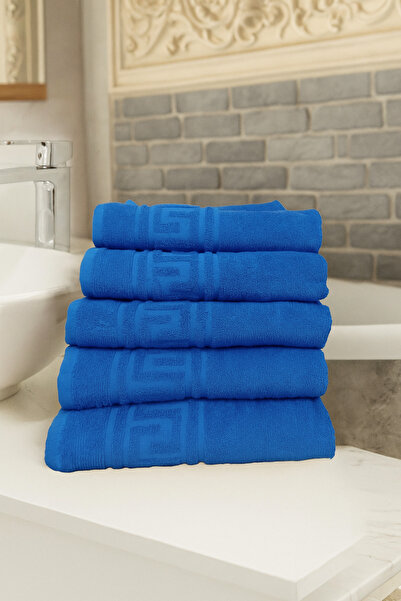 ET Collection Set x 5 Prosoape Greek Border 50x90 Albastru, 500 GSM