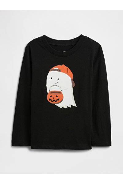 GAP Erkek Bebek Siyah Grafik Baskılı T-Shirt
