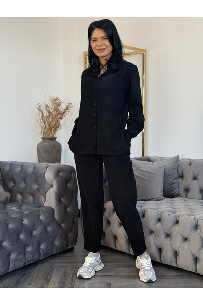 RAMONA BADESCU EXCLUSIVE Modern cut ribbed velvet suit