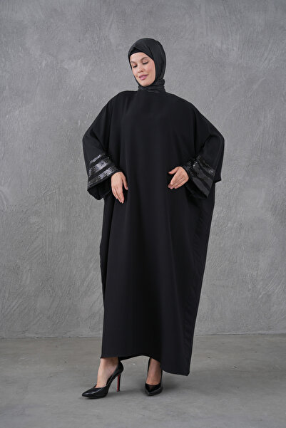 Fzd filizzade عباية فساتين بأكمام مطرزة بتفاصيل من الترتر والشريط