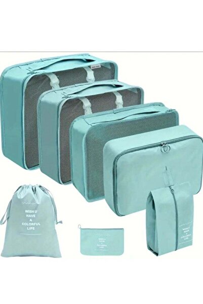 MURANO مجموعة منظمات السفر من 7 قطع - أخضر فيروزي