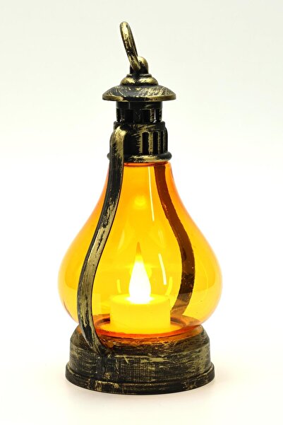 Telvesse 4LÜ Led Mum Vintage Retro Gaz Lambası Tipi Pilli Dumansız Alevli Dekoratif Yapay Mum Lamba Bakır