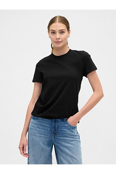 GAP Kadın Siyah 2'li Bisiklet Yaka T-Shirt