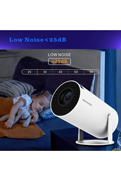 Tradeo Smart Mini Projector, 2.4G+5G Wireless, Home Theatre Projector with USB Ports, White