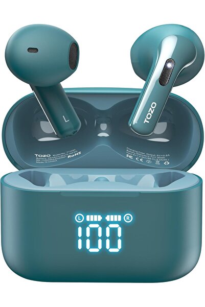 TOZO سماعات أذن لاسلكية T21، سماعة بلوتوث 5.3، شبه داخلية مع ميكروفون مزدوج و...
