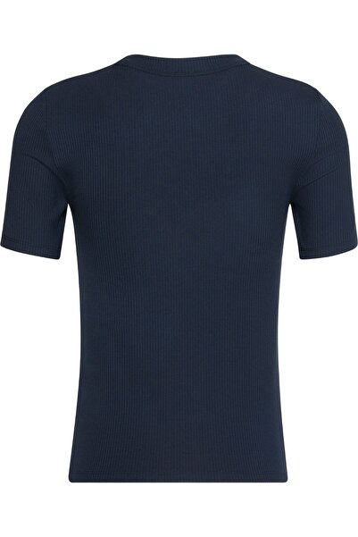 Calvin Klein A- Modal Rib Navy Blue Women's T-Shirt