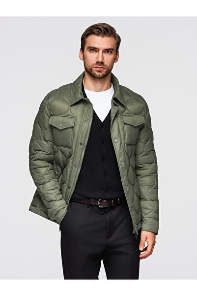 OMBRE Herren-Steppjacke im Hemdschnitt - Grün OM-JALP-0215
