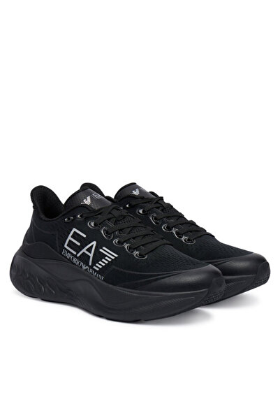 EA7 Men's Comfortable and High Sole Breathable Upper Surface Black-Silver Sneaker X8X245 Xk442-Mc270