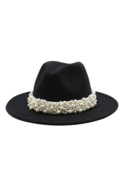 Pursehuit Pălărie neagră de damă cu perle, Jannik