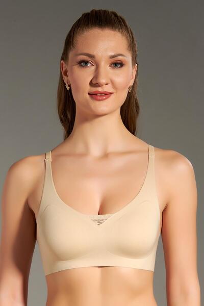 Kompedan Desteksiz Ayarlanabilir Askılı Pedli Lazer Sütyen | Ten 6110