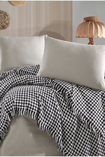 luxtex Houndstooth Patterned Multi-Purpose Throw, Bedspread, Sofa Cover, Tv Blanket, 180 X 200 cm