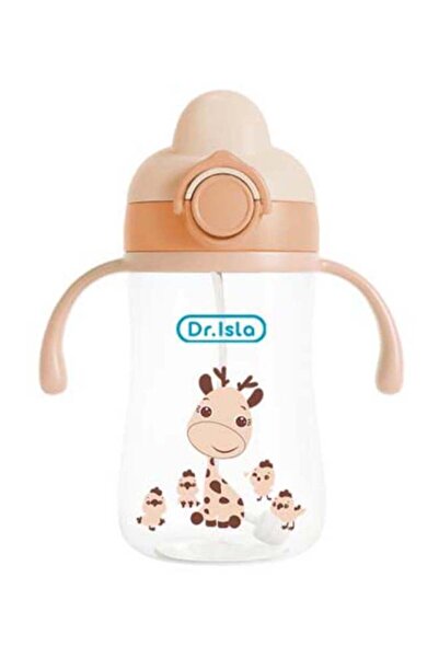 dr.Isla كوب شرب للأطفال مع شفاطة مضادة للاختناق، وردي، 300 مل