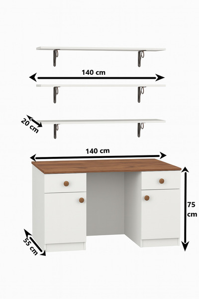 Store Raflı Çalışma Masası