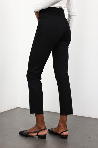 5in1Canpolat Μαύρο ψηλόμεσο τζιν Boyfit