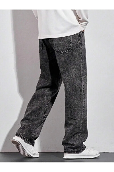 Wkm Denim Erkek Baggy Fit Asit Yıkama Jean Kot Pantolon